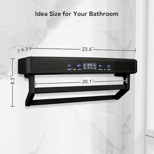 Electric Heated Towel Warmer Rack with Touch Screen and Air Purification