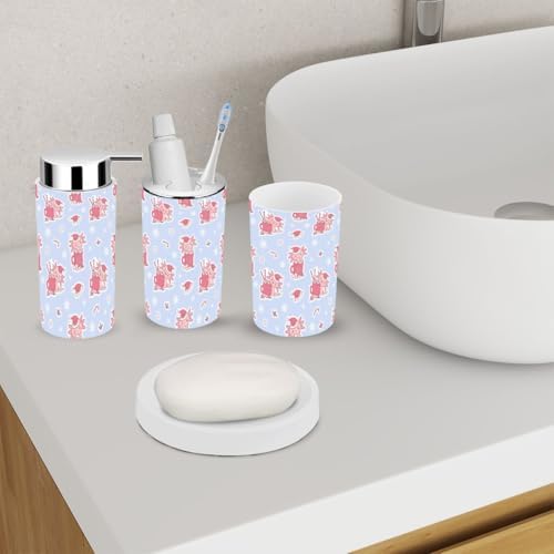 Bathroom Accessory Set - Festive 6-Piece Christmas Design Pvc Durable and Stylish