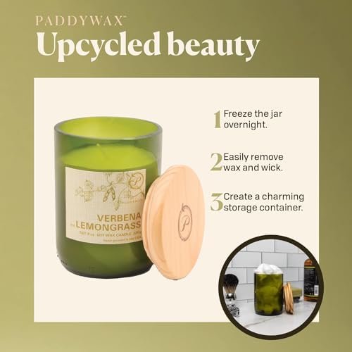 Paddywax Eco Collection Soy Wax Jar Candle 8-Ounce Verbena Lemongrass