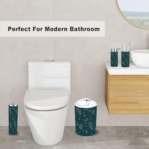 Stylish 6-Piece Bathroom Accessory Set for Space Kids