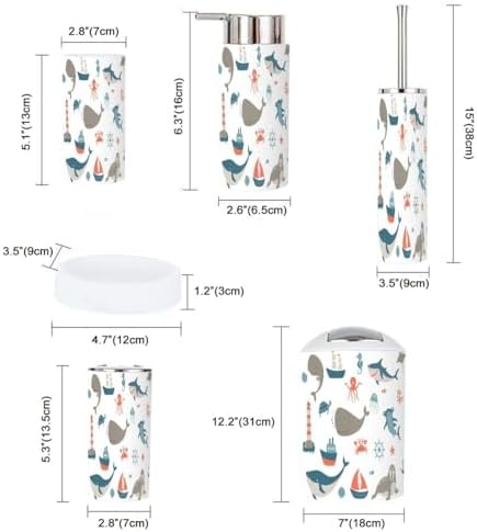 Bath Set 6-Piece Kids Big Ocean Classic Toothbrush Holder More