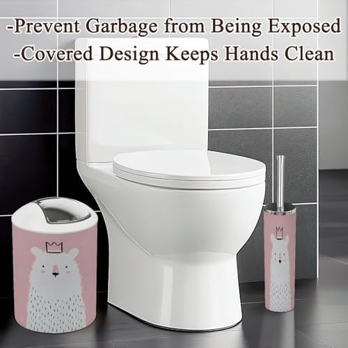 6-Piece Bathroom Organizer with Cute Bear Theme -Bright -functional