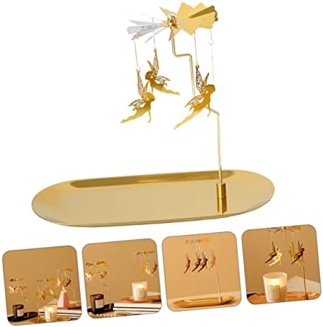 Stylish Golden Candle Bracket with Rotating Candle Support