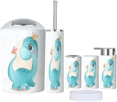 Dino and Butterfly Bathroom Accessory Set