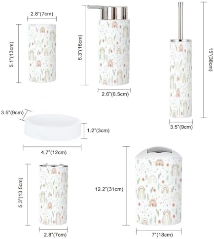 Rustic Bathroom Accessory Set 6 Piece Rainbow Decor