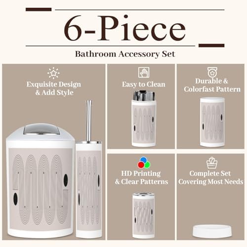 6-Piece Boho Bathroom Set Geometric Handmade Design