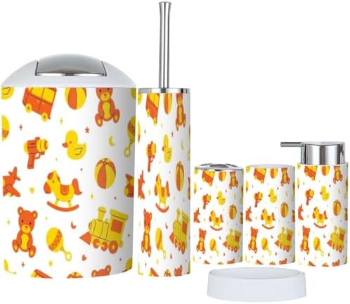 Cute Cartoon Bathroom Accessory Set 6 Piece