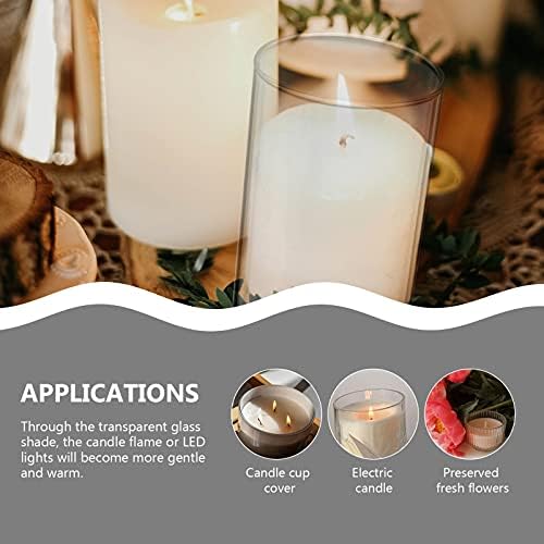 4pc Glass Candle Shade hurricane resistant