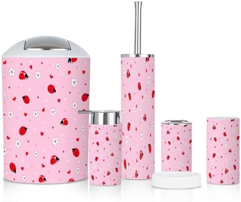 6-Piece Bathroom Set with Botanical Orrery Pattern