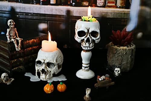 Gothic Skull Candleholder for Halloween