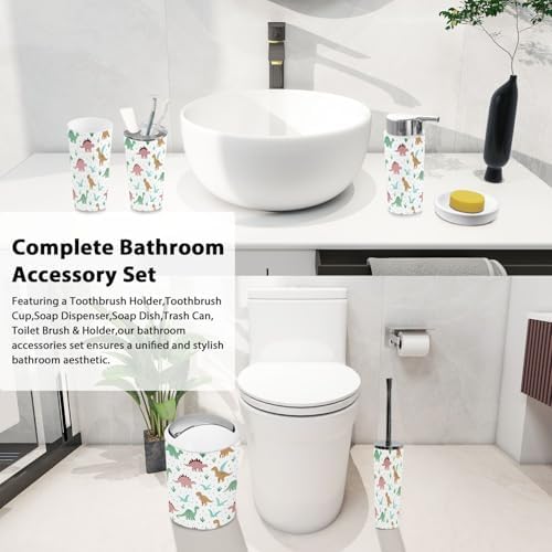Bathroom Accessory Boho Dinosaurs Set 6 Piece