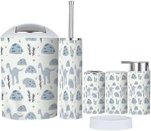 Stylish Dinosaur Bathroom Accessory Set for Kids Purable Durable