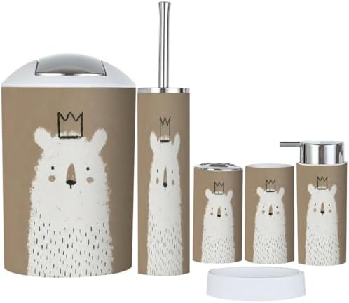 Modern Bathroom Accessories Set 6 Pcs - Durable and Stylish