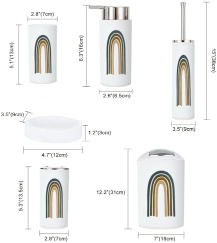 Rainbow Bathroom Accessory Set 6 Piece