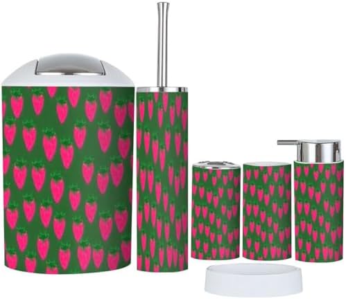 Bath Time Vibrant Sixth Strand 6-Piece Bathroom Accessory Set from XNGJEMVWXO