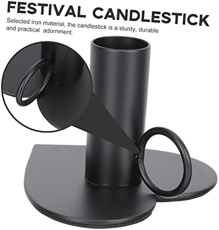 Elegant Black Iron Candle Holder for DJs - Heart-Shaped Compact Candle Rack
