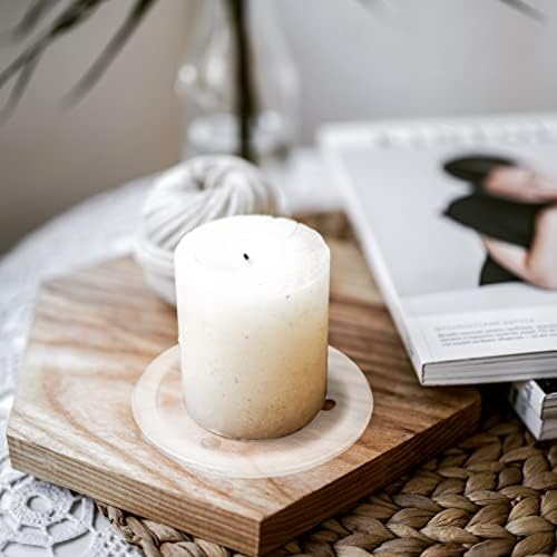 LIFKOME 2pcs Round Glass Candle Holder Set