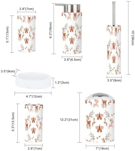 6-Piece Bathroom Set Animal Design Durable Stylish Perfect for Daily Use