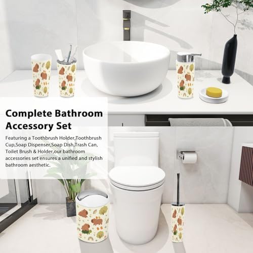 TRANQDEHOM 6-Piece Boho Essential Bathroom Set for Home Kitchen