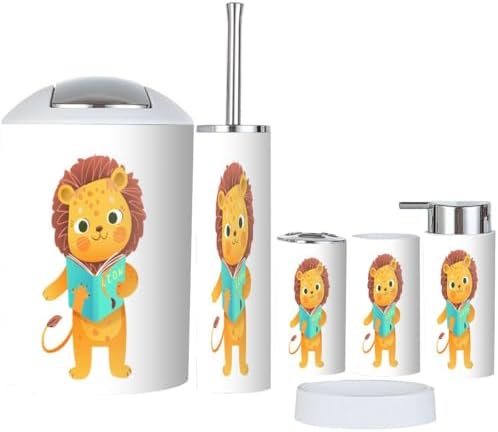 Cute Baby Lion Kids Bathroom Accessory Set