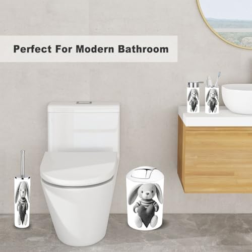 Cute Bunny Design Retro Bath Set 6 Piece
