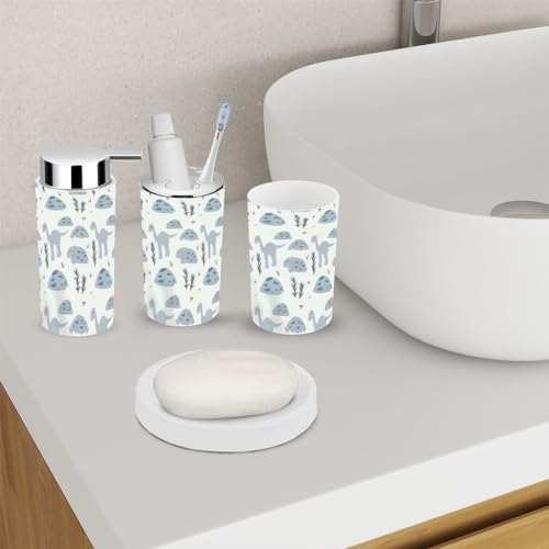 Stylish Dinosaur Bathroom Accessory Set for Kids Purable Durable