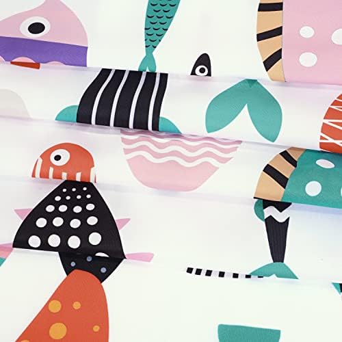 RosieLily Fish Shower Curtain Set with 12 Hooks Waterproof Durable for Kids