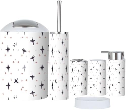 Stylish Boho Bathroom Accessory Set with 6 Pieces