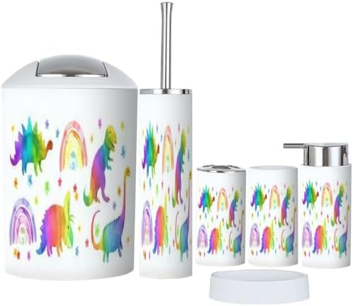 6-Piece Rainbow Dinosaurs Set for Kids and Travelers