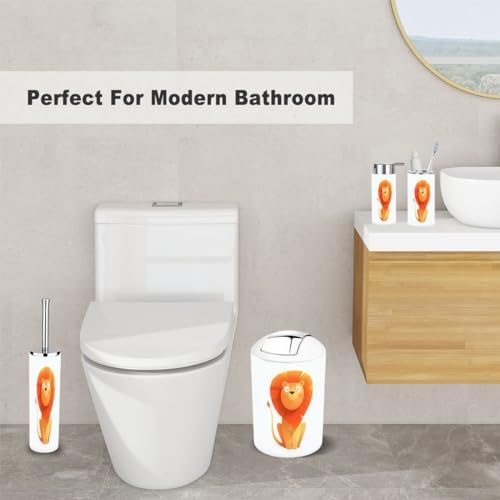 Cute Baby Lion Bathroom Accessory Set 6 Piece