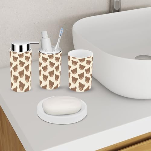 Cute Teddy Bear Bathroom Accessory Set for Kids