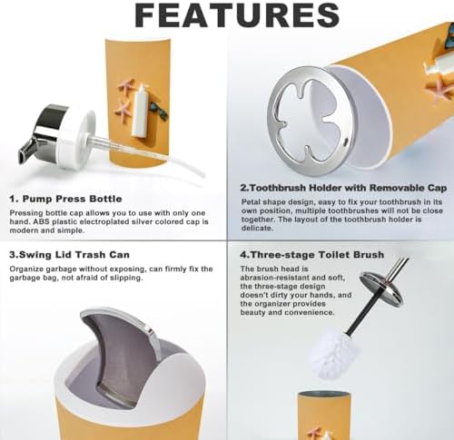 Bathroom OrganiSet 6 Essential Accessories for Tidying Styling Your Space