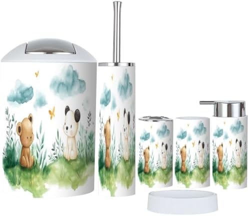 6-Piece Boho Bathroom Accessories Set for Children