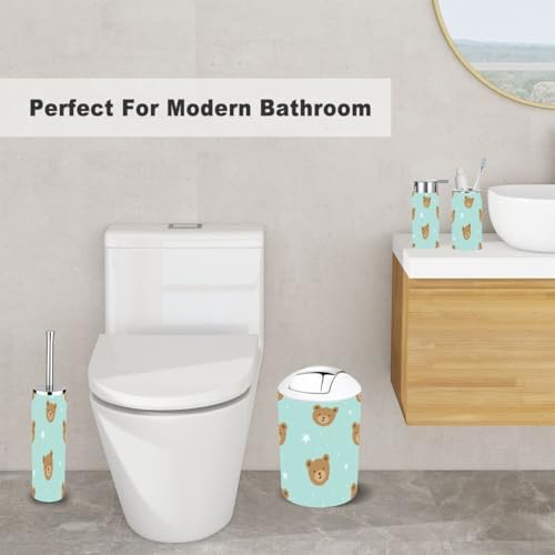 Cute Teddy Bear Bathroom Accessories Set