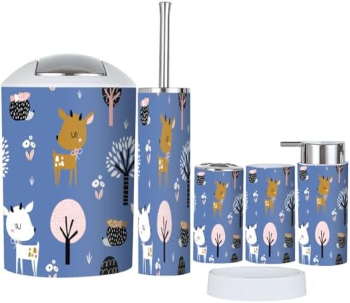 Seamless childish pattern bathroom accessory set