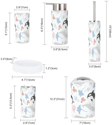 Underwater Seemless Pattern Cartoon Bath Set for Kids