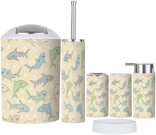 Bathroom Accessory Set 6 Piece Shark
