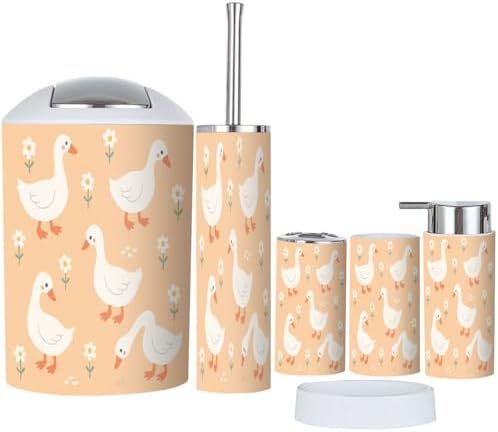 Bath Accessory Set for Kids Adults Stylish DESIGN 6-Piece Set