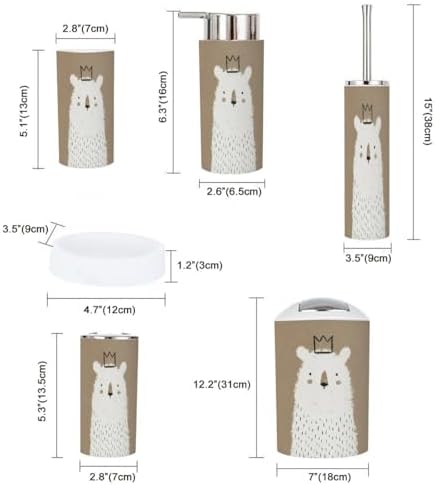 Modern Bathroom Accessories Set 6 Pcs - Durable and Stylish