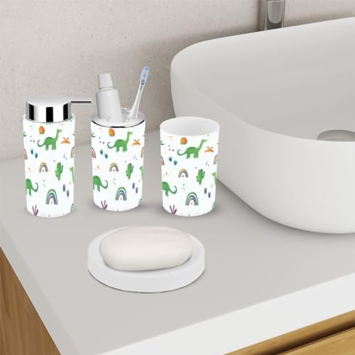 Bathroom Accessories Set Dinosaur Themed - Sealed Design Eco-Friendly