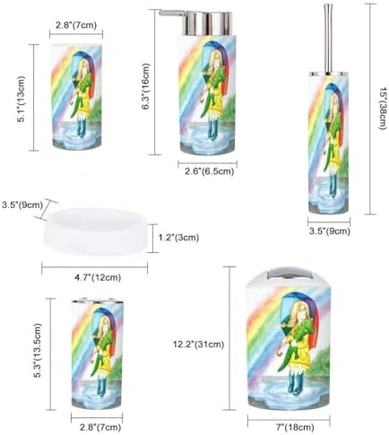 6 Piece Bathroom Accessory Set with Crocodile Design