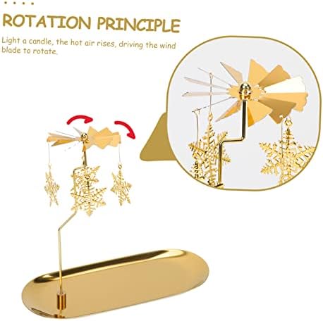 Exquisite Snowflake Candle Holder Rotating Gold Scented Tray
