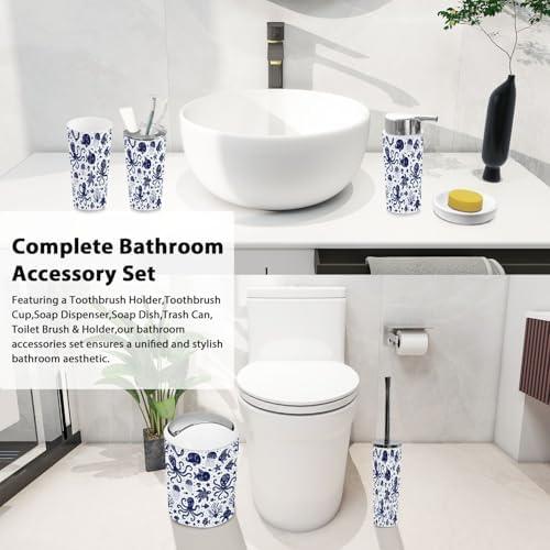 Bathroom Accessories 6-Piece Boho Underwater Animals Set