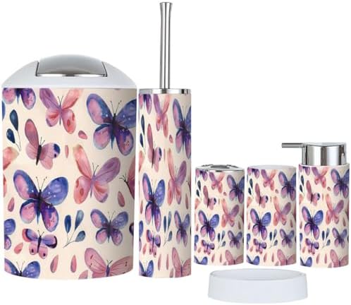 Stylish 6-Piece Bathroom Accessories Set for Home Use