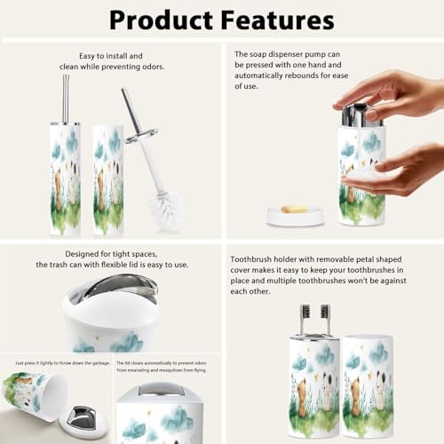 6-Piece Boho Bathroom Accessories Set for Children