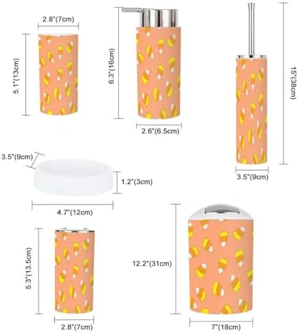 Halloween Hand-Drawn Doodle Style 6-Piece Bathroom Accessory Set