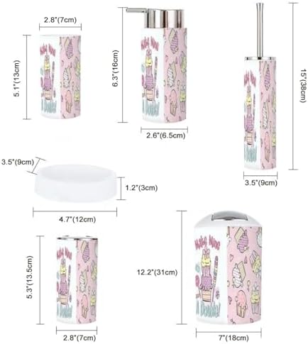 Bath Time Sweet Treat 6-Piece Bathroom Accessory Set with Graphic TEES