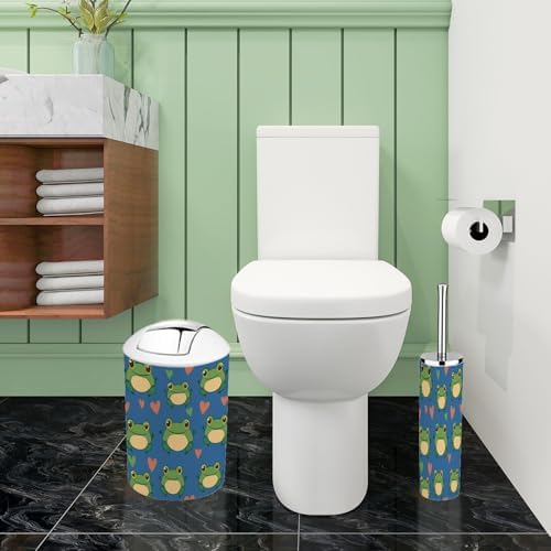 Bathroom 6-Piece Boho Cartoon Frog Accessory Set