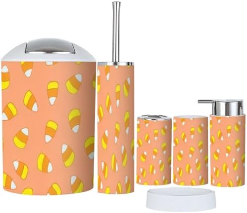 Halloween Hand-Drawn Doodle Style 6-Piece Bathroom Accessory Set
