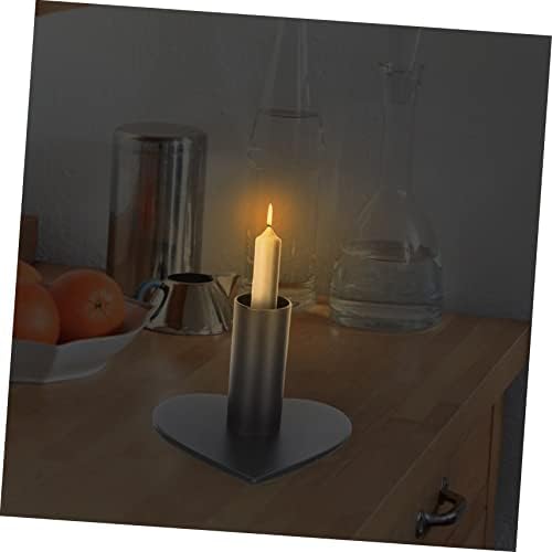 Elegant Black Iron Candle Holder for DJs - Heart-Shaped Compact Candle Rack